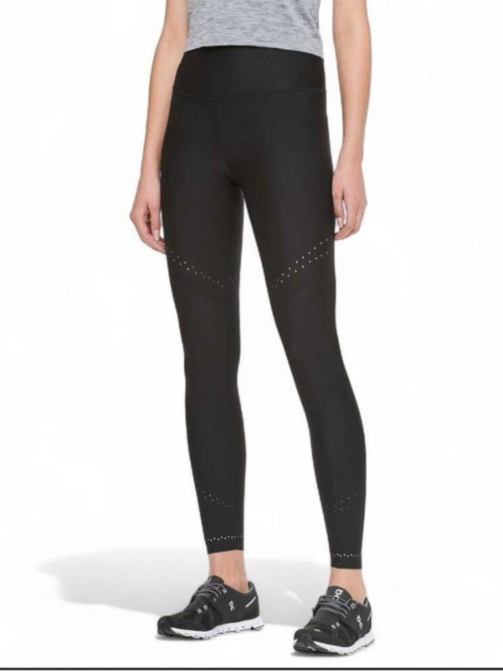 lululemon athletica Black High-Rise Performance Leggings with Laser-Cut Detail